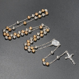 Collier de prière <span class=keywords><strong>avec</strong></span> perles de 6 mm, chapelet catholique, croix longue, perles, Jésus, Vierge <span class=keywords><strong>Marie</strong></span>, colliers religieux - Product Image 3