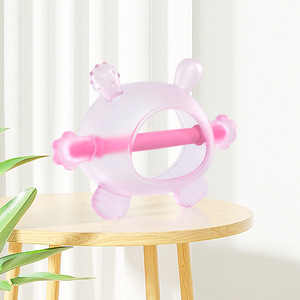 Jouet de dentition en silicone en forme de tortue rempli de liquide pour bébés de 0 à 24 mois, unisexe, rose et jaune - Product Image 2