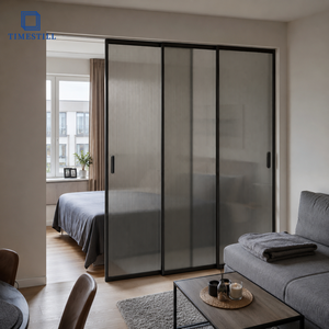 Système <span class=keywords><strong>de</strong></span> <span class=keywords><strong>porte</strong></span> <span class=keywords><strong>coulissante</strong></span> simple en verre moderne <span class=keywords><strong>de</strong></span> haute qualité, 8 pieds, pour cuisine et salon <span class=keywords><strong>de</strong></span> petite taille, 3/4 panneaux - Product Image 2