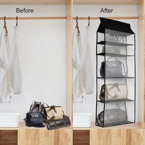 Transparent 5-Layer Wardrobe Storage Bag Non-Woven Visible Wall Mounted Closet Organizer Convenient Organized Storage Solution - Product Image 3