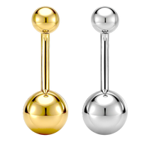 Anneau de nombril en titane ASTM F136 G23 à double zircon avec filetage interne, bijou de piercing pour nombril, bijoux corporels hypoallergéniques