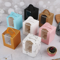 Petite boîte à gâteau imprimée offset avec fenêtre transparente, emballage alimentaire écologique en papier pour desserts, directement du fournisseur de Yiwu