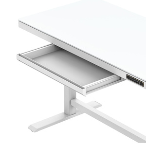Mesas de escritorio de vidrio de oficina eléctrica con cajón Altura ajustable Escritorio de pie para computadora Escritorio de un solo motor - Product Image 3