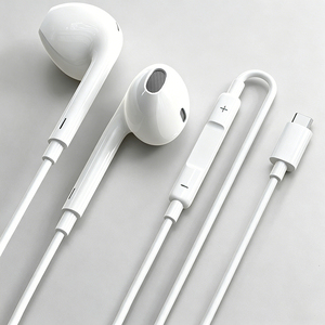 Earphone Semi-in-ear Berkabel Laris Manis dengan Mikrofon, Kontrol Volume, Konektor Type-C, Tahan Air IPX-3, Desain Pas di Telinga, Kabel 1.2m - Product Image 1
