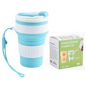 IStapromo Gifts Tasses de voyage et de camping pliables en silicone avec couvercle, 350 ml et 500 ml, Tasses à thé et soucoupes, Gobelet pliable - Product Image 5