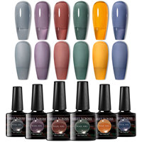 Ensemble de gel à ongles semi-transparent MEET ACROSS 6 couleurs, gel à ongles UV longue durée, non toxique, 8 ml