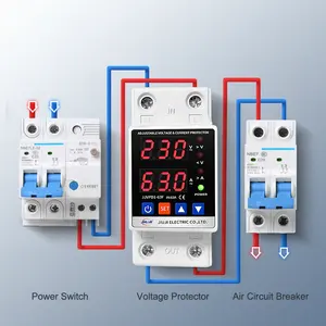 30A 40A 50A 63A 80A 100A 230V Din Rail Adjustable Over Voltage And Under Voltage Protective Device Protector Relay