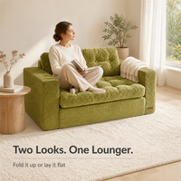Olivgrünes Cord-Schlafsofa, faltbare Bodenliege, getuftete Couch für das Wohnzimmer, Großhandel ab Werk
