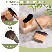 BS-MALL Lot de 2 pinceaux corporels pour autobronzant, grande couverture, logo personnalisé, pinceau Kabuki cosmétique pour fond de teint, contour et paillettes corporelles