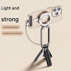 Trépied de voyage ultra-plat pliable pour téléphone, perche à <span class=keywords><strong>selfie</strong></span> magnétique puissante avec adsorption supérieure à 10N, support pour lumière d'appoint, adaptateur de <span class=keywords><strong>filtre</strong></span> et anneau - Product Image 5