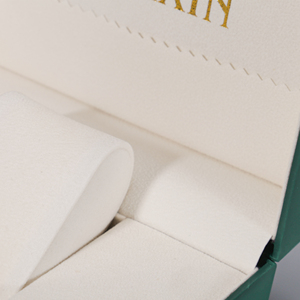 Moda Design personalizzato Golden timbrato Logo verde materiale di carta riciclata fodera in pelle scatole di plastica <span class=keywords><strong>orologio</strong></span> con schede di garanzia - Product Image 4