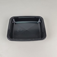 Barquette en plastique CPET recyclable de 850 ml pour la vente en gros, boîte à lunch jetable, procédé thermoformage, pour biscuits, sushis, salades, aliments pour animaux de compagnie, usines