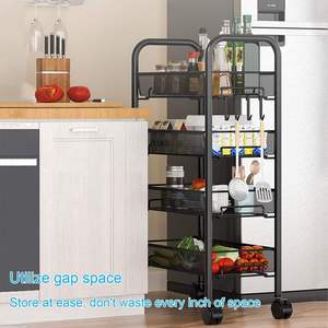 Étagère multi-niveaux en acier au carbone, étagères amovibles épaissies, étagère de rangement, étagères de cuisine et de salle de bain - Product Image 3