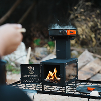 Mini poêles à bois en acier carbone noir personnalisées pour la cuisson et le chauffage, utilisation portable en extérieur