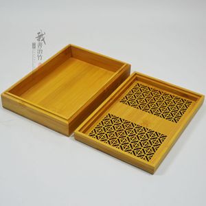 <b>Bamboo</b> Storage Box Rectangle Laser Engraving Handmade Tea Mooncake Gift Packaging <b>Container</b> - Product Image 4