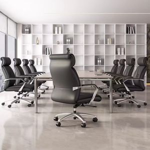 كرسي مكتب تنفيذي حديث مصنوع من الجلد الصناعي قابل للتعديل في الارتفاع ومتين - Product Image 5