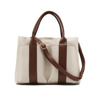 Sac fourre-tout vintage en cuir PU grande taille pour femme avec coutures renforcées et design portable