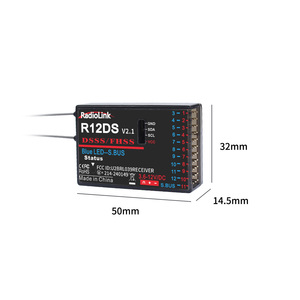 Radiolink R12DS 12-<b>Channel</b> Dual Antenna <b>Plastic</b> Drone 2.4GHz Supports SBUS/PWM Signal Multi-Axis Racing Drone Parts for FPV - Product Image 2