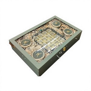 Handcrafted Solid Wood Polished Storage <b>Gift</b> <b>Box</b> Scodix Digital Print Series 18x10 Inch 16 Cavity 4 Jars Animal Halloween <b>Easter</b> - Product Image 1