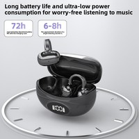Écouteurs OEM à clip d'oreille ouverts avec traduction IA, Bluetooth 5.4, chipset Jerry, étanchéité IPX5, commande vocale tactile, pour le sport, la course et la gym