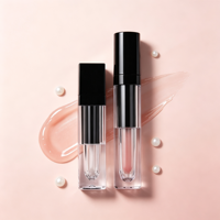 Tube de gloss à lèvres en plastique rond carré de couleur unie Jinze avec impression sérigraphique, diamètre 20,5 mm, 5 ml/3 ml