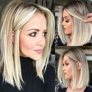 2025hot phần giữa bangs, Gradient màu tóc giả bao gồm Châu Âu và mỹ của phụ nữ tóc giả ngắn, Bob kiểu tóc - Product Image 1