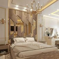 Lit double moderne en velours avec pieds en bois massif