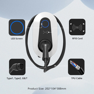 Nuevo Cargador de CA para Vehículos Eléctricos de 7KW, 11KW, 22KW, Montado en Pared, con Control por Aplicación, RFID, Cable TPU Tipo 1/Tipo 2/GBT para Uso Doméstico - Product Image 3