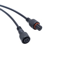 Connecteur d'alimentation CC étanche, câble à 2 broches, raccordement circulaire à vis, prise mâle-femelle en ligne, étanchéité IP67 pour LED extérieures
