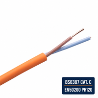 Kabel Alarm Kebakaran PH120 2 Inti 1.5mm Tembaga Padat/Berlilit Tahan Api CAT 3 untuk Detektor Asap