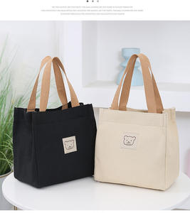 <span class=keywords><strong>Sac</strong></span> à lunch pour femmes <span class=keywords><strong>sac</strong></span> à main isolé petite boîte à lunch en toile pour le travail fourre-tout avec poignée <span class=keywords><strong>sac</strong></span> de <span class=keywords><strong>repas</strong></span> écologique pour l'école - Product Image 5