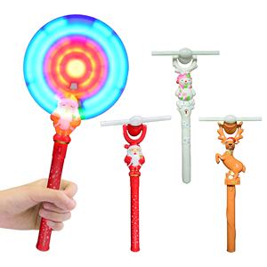 새로운 크리스마스 발광 스틱 장난감 스피너 완드 음악 장난감 LED 플래싱 풍차 장난감 회전 완드 어린이용 라이트 - Product Image 1