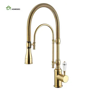 Rozinsanitary Brass Gold Single Handle kitchen Mixer Tap