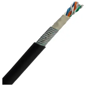 Ngoài trời UTP mèo 5 Cat6 thép Băng bọc thép trực tiếp chôn cất đôi vỏ bọc Mạng LAN Cáp