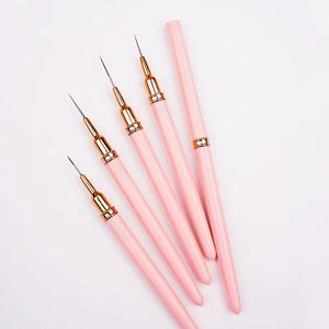 Juego de plumas de plástico para decoración de <span class=keywords><strong>uñas</strong></span> con punta de aguja, cinco piezas, portátiles, profesionales, estilo francés y japonés, plumas de gel degradado para dibujo de líneas - Product Image 4