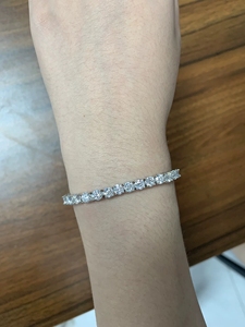 고급 힙합 아이스드 아웃 다이아몬드 S925 스털링 실버 GRA 2-6MM VVS 모이사나이트 테니스 체인 팔찌 목걸이 여성 남성용 주얼리 - Product Image 6