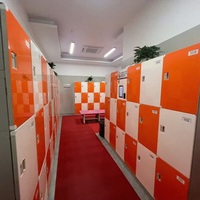 Casier de rangement extérieur en ABS avec serrure électronique, porte à fermeture automatique, étagères réglables pour salles de sport, hôpitaux, bureaux, assemblé