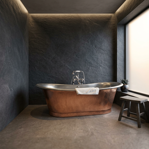 Bañera Ovalada de Cobre Independiente con Tapa, Bañera de Lujo para Baño de Villa - Product Image 4