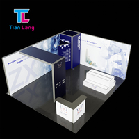 Stand d'exposition TianLang TL-PLF-120 10x20 pieds avec éclairage LED intégré, nouvelle alternative aux caissons lumineux en tissu