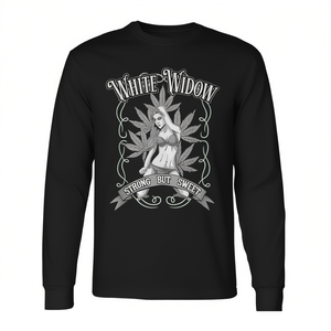 Maglietta a maniche lunghe White Widow con design forte ma dolce, maglietta promozionale - Product Image 2