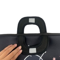 Sac à manches en néoprène noir en velours Super doux, sacoche pour ordinateur portable avec poignée