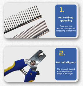 Juego de aseo de autolimpieza portátil personalizado para gatos y perros Kit de cepillo de baño de champú con peine antipulgas de plástico y silicona seguro - Product Image 3