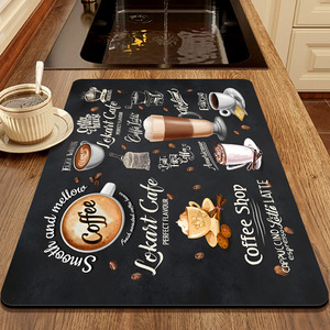 Mantel individual Lokart Cafe con diseño de café, 30x40cm, de poliéster absorbente para comedor - Product Image 3