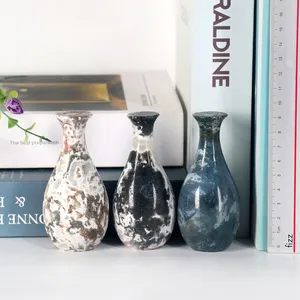 Vaso de cristal natural esculpido à mão em alta qualidade para decoração de casa