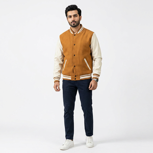 2025 Latest Design <b>Men</b> Fleece Varsity <b>Jacket</b> Stand Collar 100% Cotton Breathable Custom Logo Long Sleeve OEM Service Sale - Product Image 1