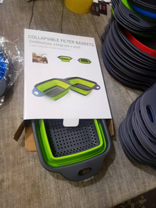 Passoire de cuisine multifonctionnelle rétractable et pliable en silicone pour laver les légumes et les fruits - Product Image 4