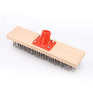 Brosse de nettoyage domestique multifonction de bonne qualité, manche en bois, brosse de balayage de fil d'acier - Product Image 2