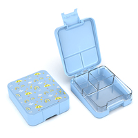 Boîte à lunch pour enfants personnalisable en Tritan, 3 compartiments, étanche, sans BPA, avec couvercle en PP écologique, utilisable au micro-ondes