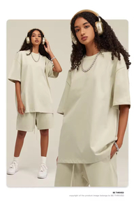 T-shirt Homme Oversize à Col Rond et Manches Courtes en Tissu Lourd FOG Uni pour l'Été 2024 - Product Image 3