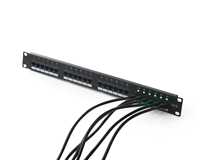 Panneau de brassage RJ45 19 pouces 1U 24 ports FTP Cat6 pour rack avec gaine en PVC et âme en cuivre toronné